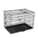 Dog Crate Cage 36" Pet Kennel Crates Puppy Cat Fence House Outdoor Indoor Portable Carrier, Metal Wire with Triple Doors Lockable Foldable with Removable Tray and Handle