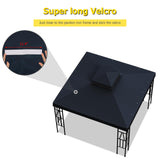 10'x10' Replacement Canopy Top Cover Only for Gazebo, Double Tiered Gazebo Covers for Outdoor Patio Garden Canopy (Black)