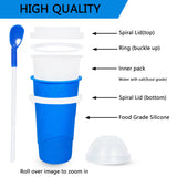 Color Land Slushy Cup, TIK TOK Slushie Maker Cup Frozen Magic Squeeze Cup, Ice Cream Maker Cup, Cool Stuff Trending Tiktok Items Homemade DIY Cool Gadgets with Lid & Straw (350ML, Blue)