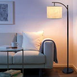 Floor Lamp, Standing Lamp with Hanging Lamp Shade, Industrial Arc Reading Lamp is Perfect for Bedroom, Living Room, Office, Study Room, Included 8W 3000K Eye-Care LED Bulb