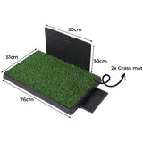 Pet Training Portable Toilet Training Pad Large, 3 Layers Pee Pets Potty Pad with 2 Grass Mat 1 Splash-proof Wall, Dog Toilet Puppy Training Pad, Grass Dog Litter Tray for Indoor Outdoor Balcony