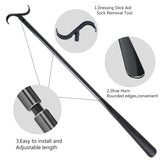 33" Long Dressing Stick with Shoe Horn Sock Remover Tool,Adjustable Extended Reach Assist,Dressing Aid for Shoes, Socks, Shirts and Pants for Seniors, Elderly, Disabled - Amazon Vine