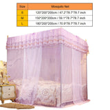 Bed Canopy, 4 Corners Post Canopy Bed Curtain Mosquito Mesh Net Elegant Mosquito Net Bed Canopy Set for Girls & Adults Princess Bedroom Decoration (150 * 200 * 200)