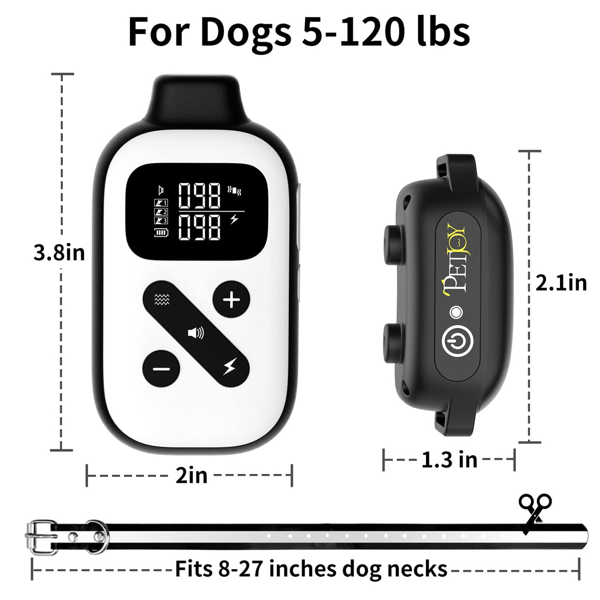 Shock Collar for Large Dogs, Bark Collar with Remote and Automatic Mode, Dog Training Collar with Beep, Vibration and Shock, Waterproof Electric Dog Reflective Collars