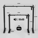 Height Adjustable Standing Desk Frame, Electric Sit Stand Desk Base with Automatic Memory Smart Handset (Black Frame, Without Desktop)