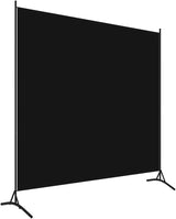 Modern Fabric Room Divider - Black, 175x180 cm, Lightweight, Foldable Design, Privacy Screen, Easy to Assemble, Indoor Use