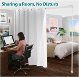 Room Divider- Adjustable 10FT No Drilling Curtain Rods Wall Divider for Room Separation, Heavy Duty Freestanding Hanging Room Divider Curtain Rod for Studio Rental, Room Partitions Dividers