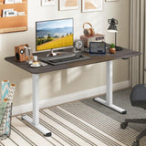 Large Electric Standing Desk, Height Adjustable Sit to Stand Desk, Metal Frame & Powerful Motor, Button Controller, Ergonomic Standing Workstation (Rustic Brown) 140 x 70cm