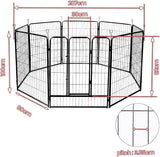 Playpen 8 Panel Pet Cage Puppy Pen Enclosure Fence Exercise Foldable Metal Play Yard