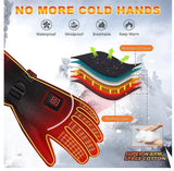 Men Electric Heated Gloves Touch Screen Motorcycle Gloves Hand Warmers Gloves