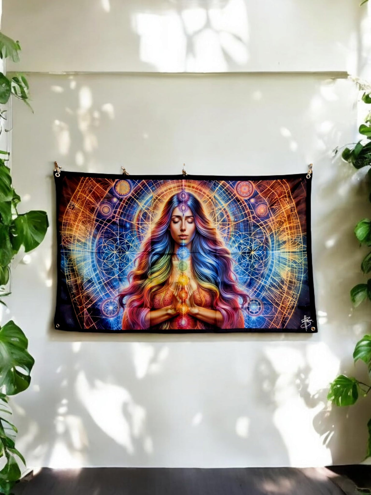 Chakra Art Positive Vibrant Meditation Energy Wall Hanging Art, 150x90 cm, Digitally Printed