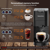 4in1 Espresso Machine,Customize Volume Settings，Automatic Coffee Maker, Single-Serve Capsule Coffee Machine for Nespresso original/L'OR/Ground Coffee,19Bar Espresso Machine,1450W Coffee Machine