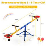 Kids Seesaw, Swivel Teeter Totter Playground Equipment for Children w/360 Degree Rotation, Stopper Leg, Heavy Duty Indoor Outdoor Backyard Play Equipment for Kids Ages 3-8 Years Old