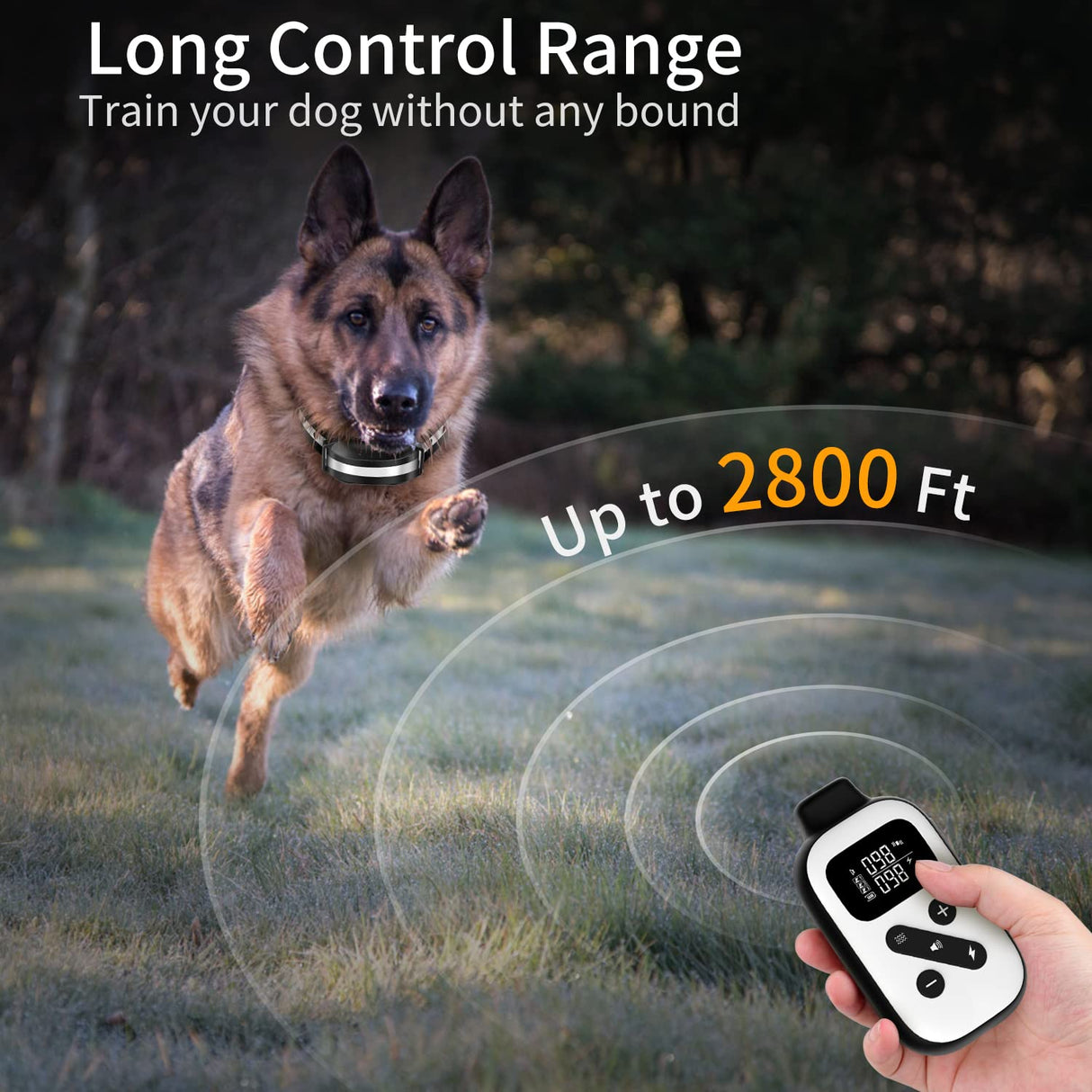 Shock Collar for Large Dogs, Bark Collar with Remote and Automatic Mode, Dog Training Collar with Beep, Vibration and Shock, Waterproof Electric Dog Reflective Collars