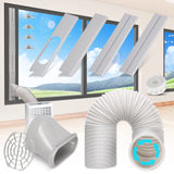 Portable Air Conditioner Window Door Kit with 5.9” Exhaust Hose Adjustable AC Vent Kit for Ducting Universal AC Seal Panel for Horizontal&Vertical Window