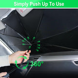 Car Windshield Sun Shade Umbrella, Bendable Car Umbrella Window Sunshades for Automotive Front Window, Windscreen Sun Shade Cover Fit for Most Cars Vehicle SUV Truck-Large Size 57x31 Inches (Black)