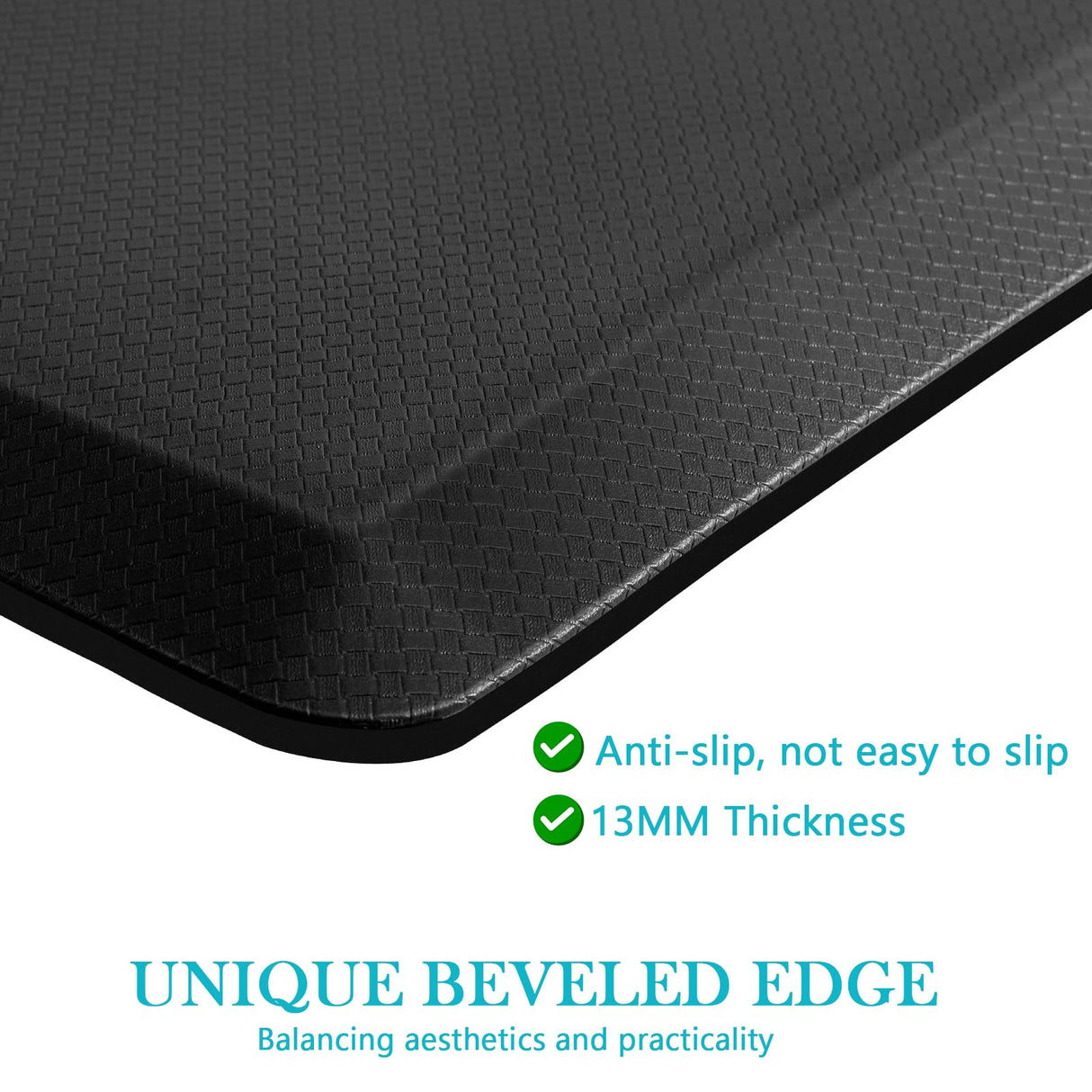 12 MM Thick Cushioned Anti Fatigue Kitchen Floor Mat, Non Slip & Waterproof Standing Kitchen Rugs and Mats for Home, Standing Desk, Sink, Laundry