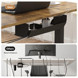 Electric Standing Desk, Height Adjustable Ergonomic Sit Stand Desks with Hanging Hooks and Cable Management, 100 x 55 cm Whole Piece Desktop, for Small Space, Black Frame