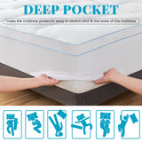 Luxury Bamboo Mattress Topper Double Size - Cooling & Softness - 1000GSM Bamboo Fiber Filling for Superior Comfort and Breathability with 45cm Deep Pocket - Hotel Quality- White