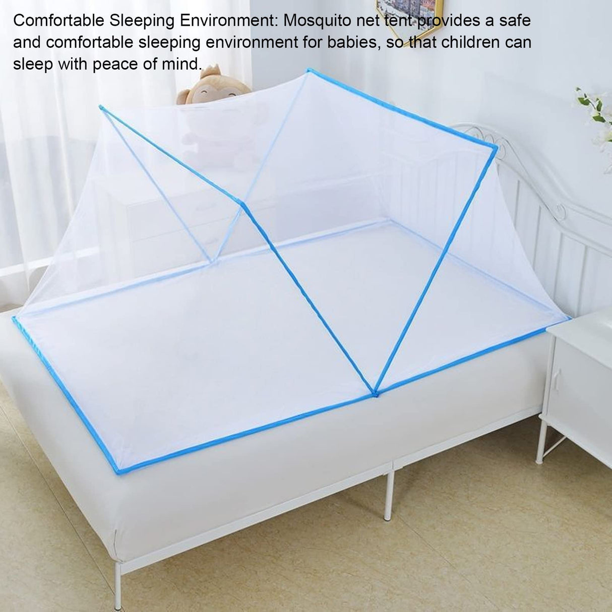 Up Mosquito Net Tent for Bed, Up Bed Canopy Foldable Portable Mosquito Netting Bed Tent for Kids Girls Boys Bed, 49.2 X 26.0 X 22.4inch, Ventilate Summer Bedroom Net Tent