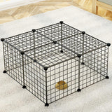 Small Animal Playpen, 12 Panels Guinea Pig Cages, Pet Playpen, Rabbit Cage, Small Animal Cage, Puppy Kitten Dog Playpen, Indoor Outdoor Portable Metal Wire Yard Fence