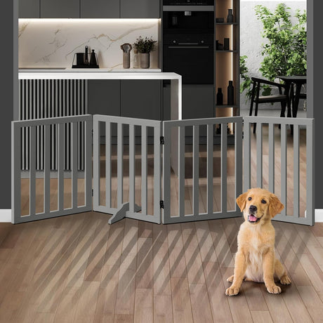 Foldable Dog Gate Wooden Pet Fence