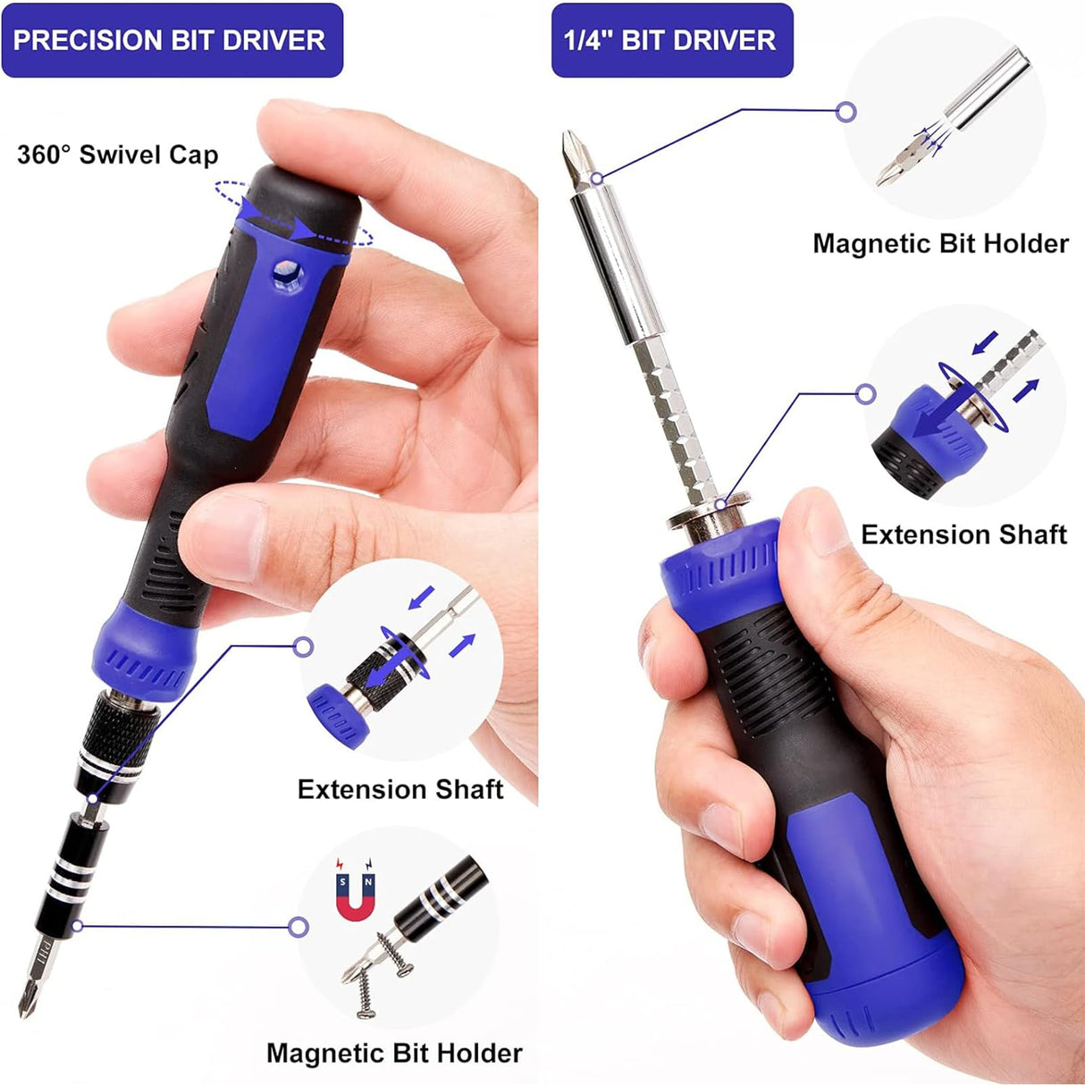 191-Piece Precision Screwdriver Set - Multi-Bit Screwdriver Kit with 1/4 Inch Nut Driver - Essential Home Improvement and Electronic Repair Tool for Computers, Laptops, PCs, Cell Phones