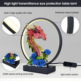 Hmusnwol-Dragon Figurines Lamp-Collectible Figurines-Dargon Statue - 13.18 inch LED Circle Table Lamp Figurine Dungeon and Dragons Gifts