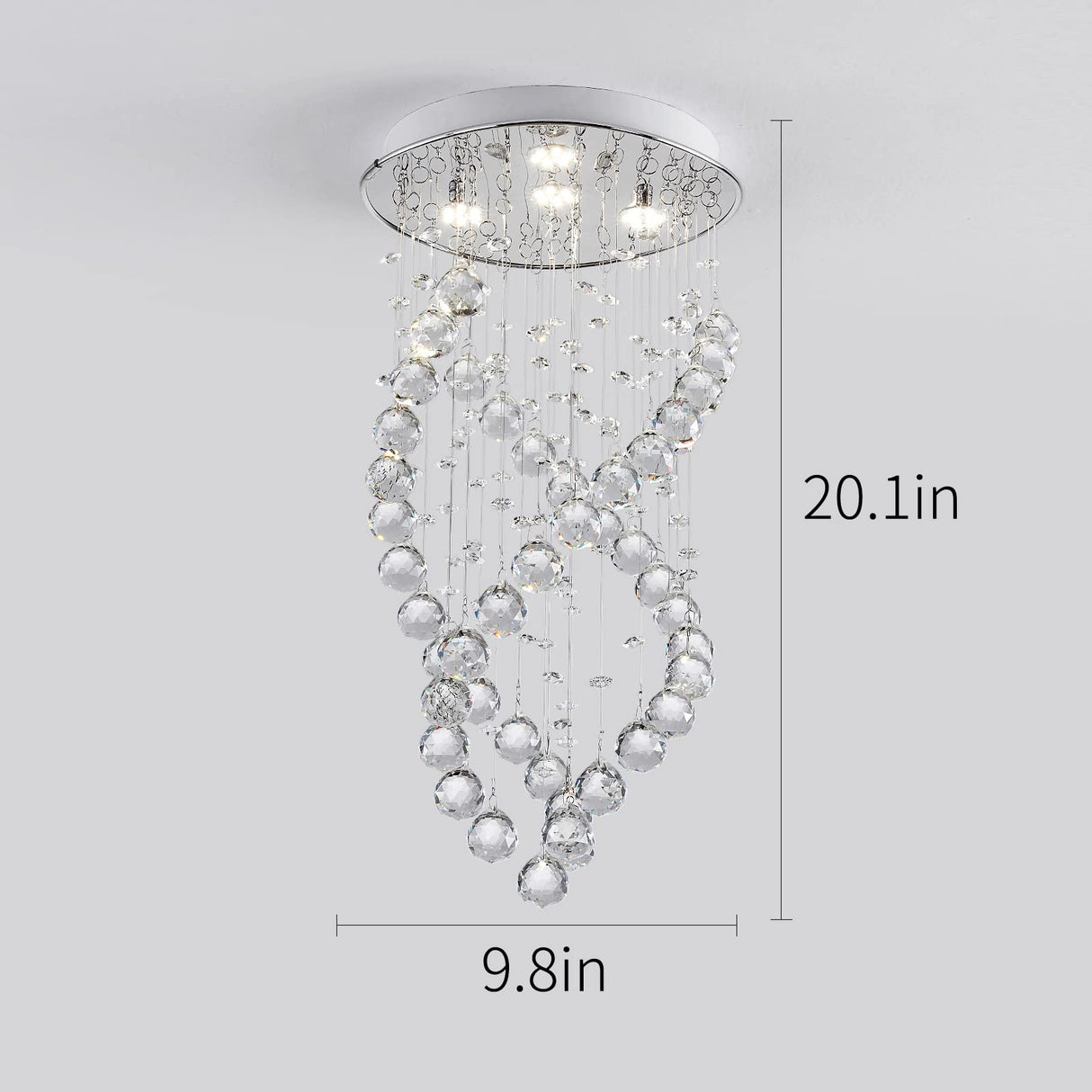 Luxurious Mini Modern K9 Crystal Chandelier with 4 LEDs, Mount Crystal Chandelier Light Fixture for Dining Room, Bedroom, Hallway and Kitchen