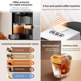 4in1 Espresso Machine,Customize Volume Settings，Automatic Coffee Maker, Single-Serve Capsule Coffee Machine for Nespresso original/L'OR/Ground Coffee,19Bar Espresso Machine,1450W Coffee Machine