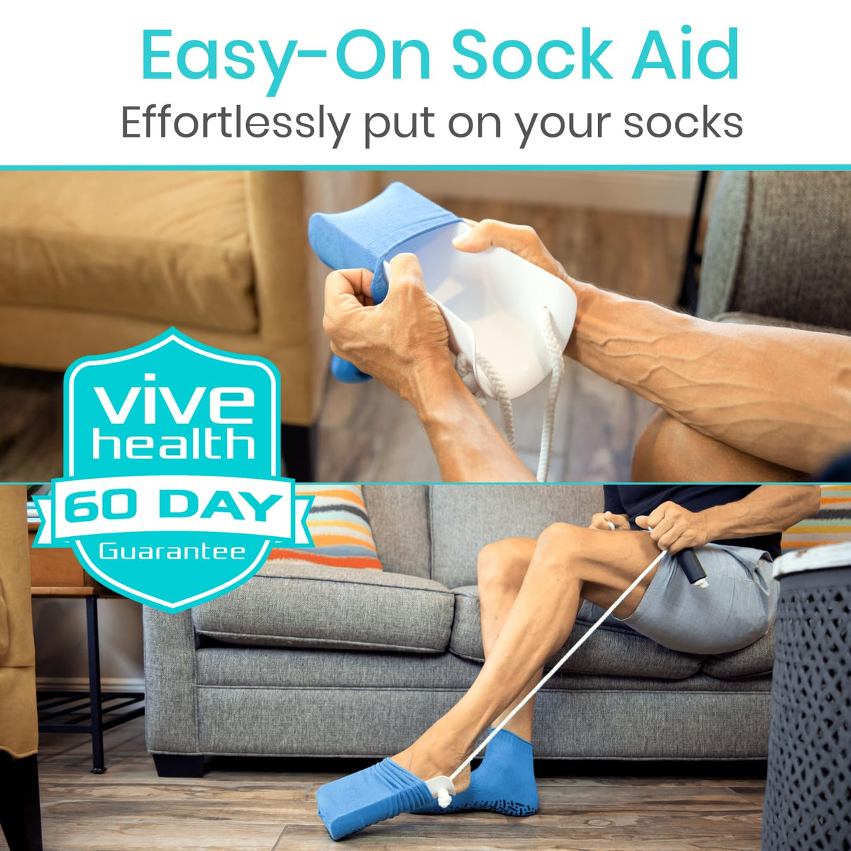 Sock Aid - Easy On and Off Stocking Slider - Pulling Assist Device - Compression Sock Helper Aide Tool - Puller, Donner for Elderly, Senior, Pregnant, Diabetics - Pull Up Assistance Help