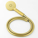 WELS Twin Shower Head Set Sliding Rail 3 Mode Handheld Arm Round Brushed Gold