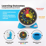 Learning Clock - Educational Talking Learn to Tell Time Light-Up Toy with Quiz and Sleep Mode Lullaby Music for Toddlers & Kids Ages 3 to 6 Years Old