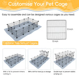 Guinea Pig Cages with Liner 48x24x12inch C&C Small Animal Cage Pet Puppy Dog Playpen Indoor Rabbit Chinchilla Hedgehog Habitat Fence DIY 12PCS Metal Grids with Bottom TSL05