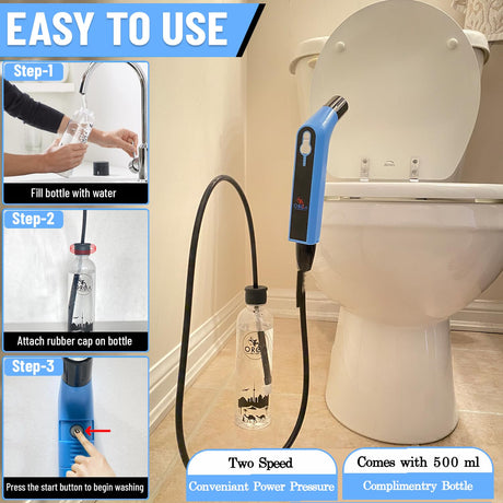 Portable Bidet, Portable Travel Bidet Bottle Handheld Personal Bidet Sprayer, Electric Sprayer Travel Bidet Camping Bathroom Personal Hygiene Cleaning Baby Care Toilet Bidet Sprayer Cleaning