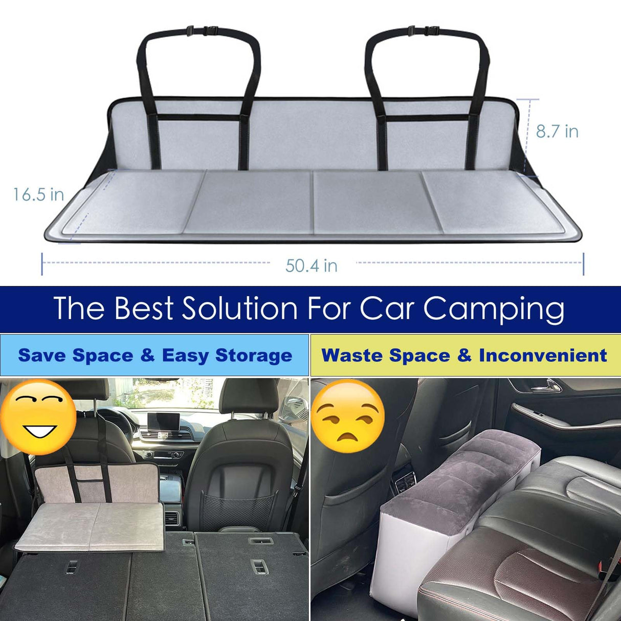 Car Camping Essentials,Increase Cargo Car Bed Space,Mattress Accessories for SUV with Flate Trunk,Tesla Model Y,RAV4,CRV,X-Trail,Outback,Highlander,Kuga,Tiguan,Cherokee,Equinox,Explorer