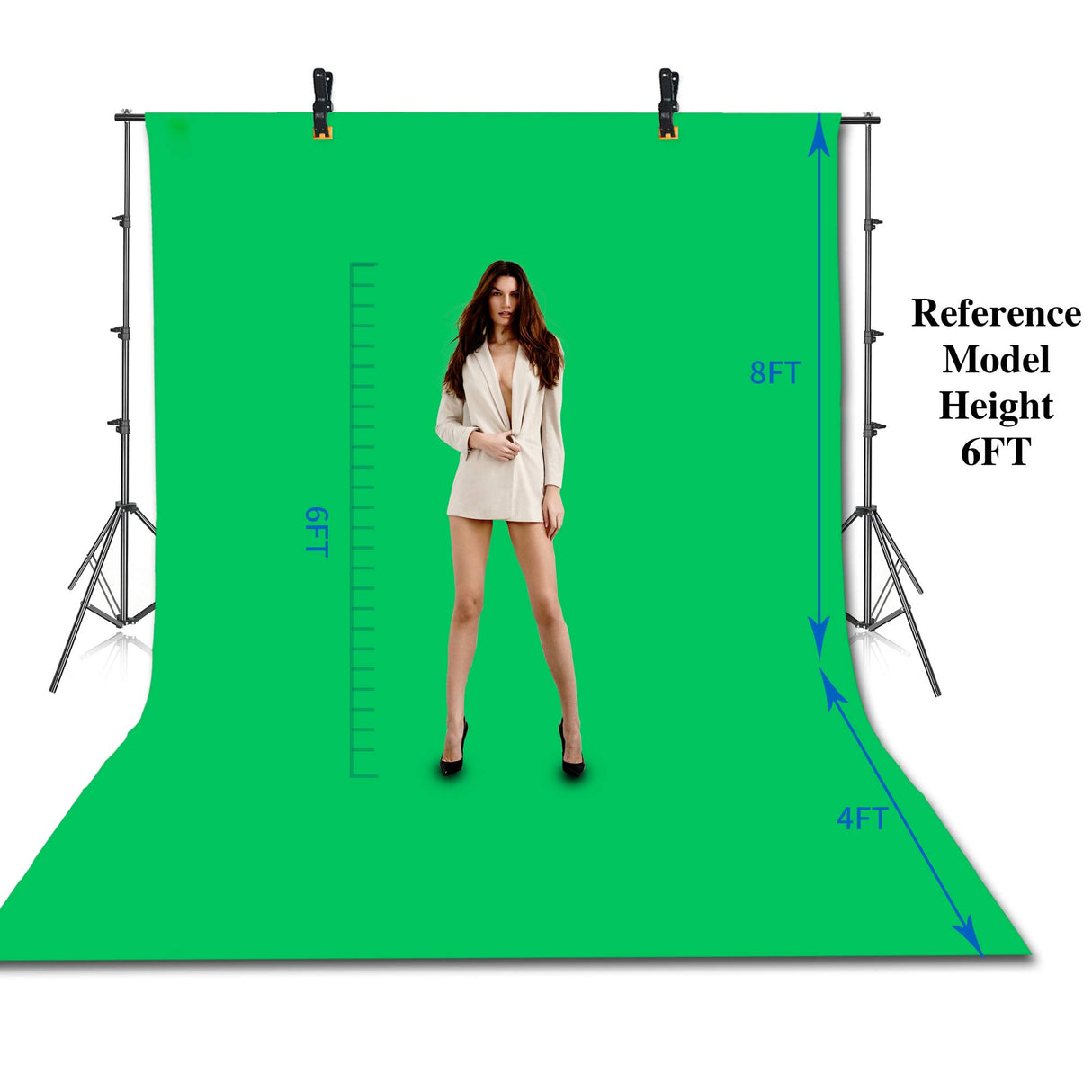 Green Screen with Stand, 8.5x10ft(2.6x3m) Photography Background Stand Kit with 10x12ft(3x3.6m) Backdrop for Portrait, Video, Shooting, Photo, Studio