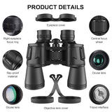 High Power Binoculars for Adults, Military Compact HD Professional/Daily Waterproof Binoculars Telescope for Bird Watching Travel Hunting Football Games Stargazing with Carrying Case and Strap