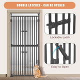 Pet Scene Retractable Safety Gate Black, 185CM Pet Fence for Dog Cat Extra Tall Fence Enclosure Barrier Safe Guard Security Fencing for Doorway Stairs Kitchen 190 to 250cm