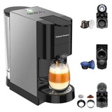 4in1 Espresso Machine,Customize Volume Settings，Automatic Coffee Maker, Single-Serve Capsule Coffee Machine for Nespresso original/L'OR/Ground Coffee,19Bar Espresso Machine,1450W Coffee Machine