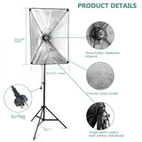 Photography Softbox Lighting Kit 2 x 25W LED Continuous Lighting Soft Box with Adjustable Light Stand for Portraits Video Shooting + Carry Bag