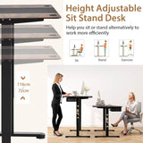 Electric Height Adjustable Standing Desk, Ergonomic Sit Stand Desk, Stand up Computer Workstation w/USB Charging Port, Storage Drawer, 2 Cable Holes, for Home Office 140 x 70 cm