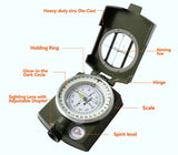 Military Compass,AF-4580 Lensatic Sighting, Waterproof and Shakeproof with Map Measurer Distance Calculator, Pouch for Camping, Hiking