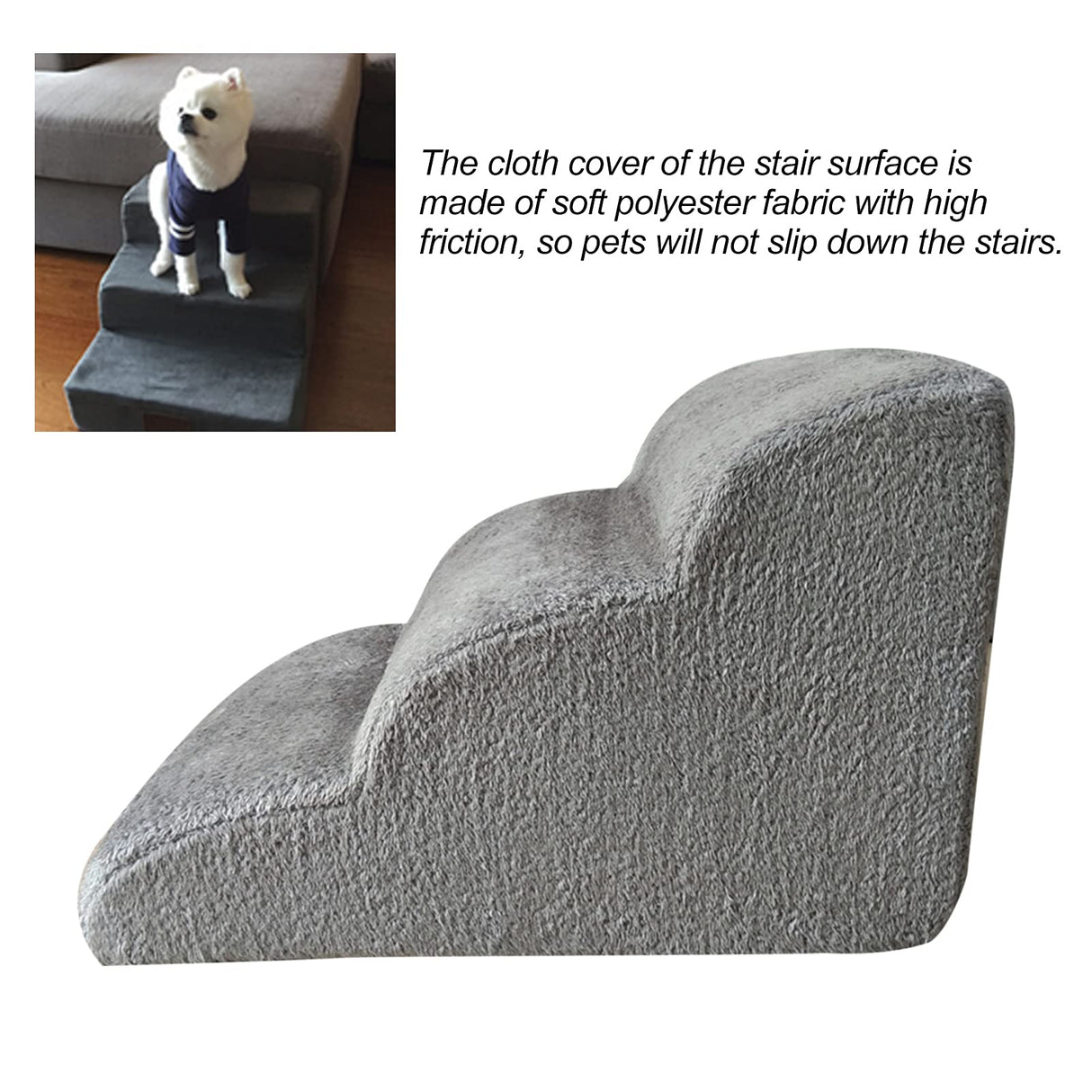 Dog Stairs Non-Slip Pet Ramp Stairs Dog Ramp for Bed Pet Dog Steps 3 Tiers Training Stairs Removable and Washable