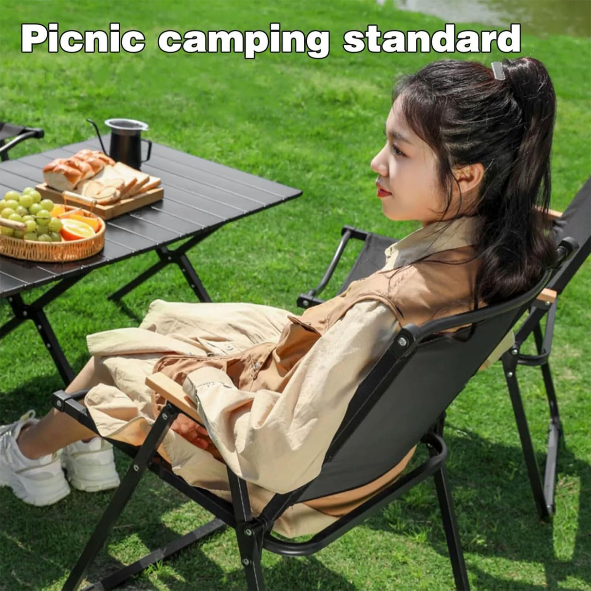 Foldable Camping Chair, Picnic Chairs Folding Camping Chair Hiking Chair Outdoor Chair Beach Chair Portable Camping Chair (1, Aluminum alloy, 78 * 51 * 49cm)