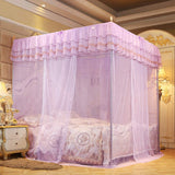 Bed Canopy, 4 Corners Post Canopy Bed Curtain Mosquito Mesh Net Elegant Mosquito Net Bed Canopy Set for Girls & Adults Princess Bedroom Decoration (150 * 200 * 200)