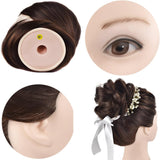 Cosmetology Mannequin Head with Hair for Braiding 26" Brown Training Head Manikin Doll Head Synthetic Fiber Hair with Clamp