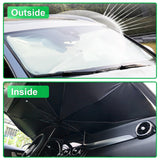 Car Windshield Sun Shade Umbrella, Bendable Car Umbrella Window Sunshades for Automotive Front Window, Windscreen Sun Shade Cover Fit for Most Cars Vehicle SUV Truck-Large Size 57x31 Inches (Black)