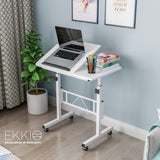 Adjustable Mobile Laptop Desk Notebook Computer iPad PC Stand Table Tray with Wheels