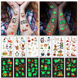 Luminous Christmas Temporary Tattoos for Kids - 120 Pieces Christmas Glow in The Dark Tattoos Stickers for Boys and Girls,Christmas Party Favors for Kids Stocking Stuffers and Gifts 10 Sheets